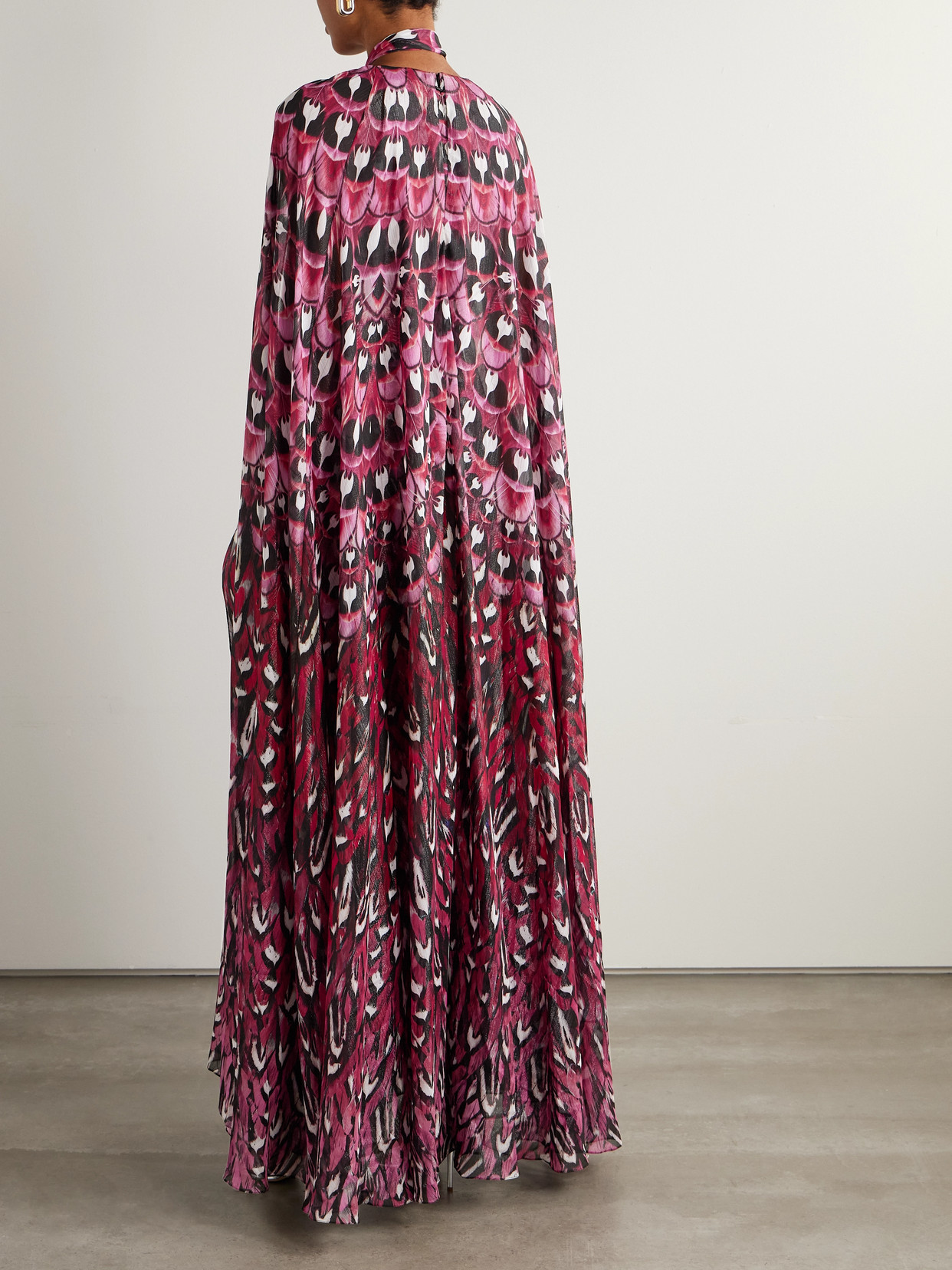 Printed Chiffon Gown - Pink