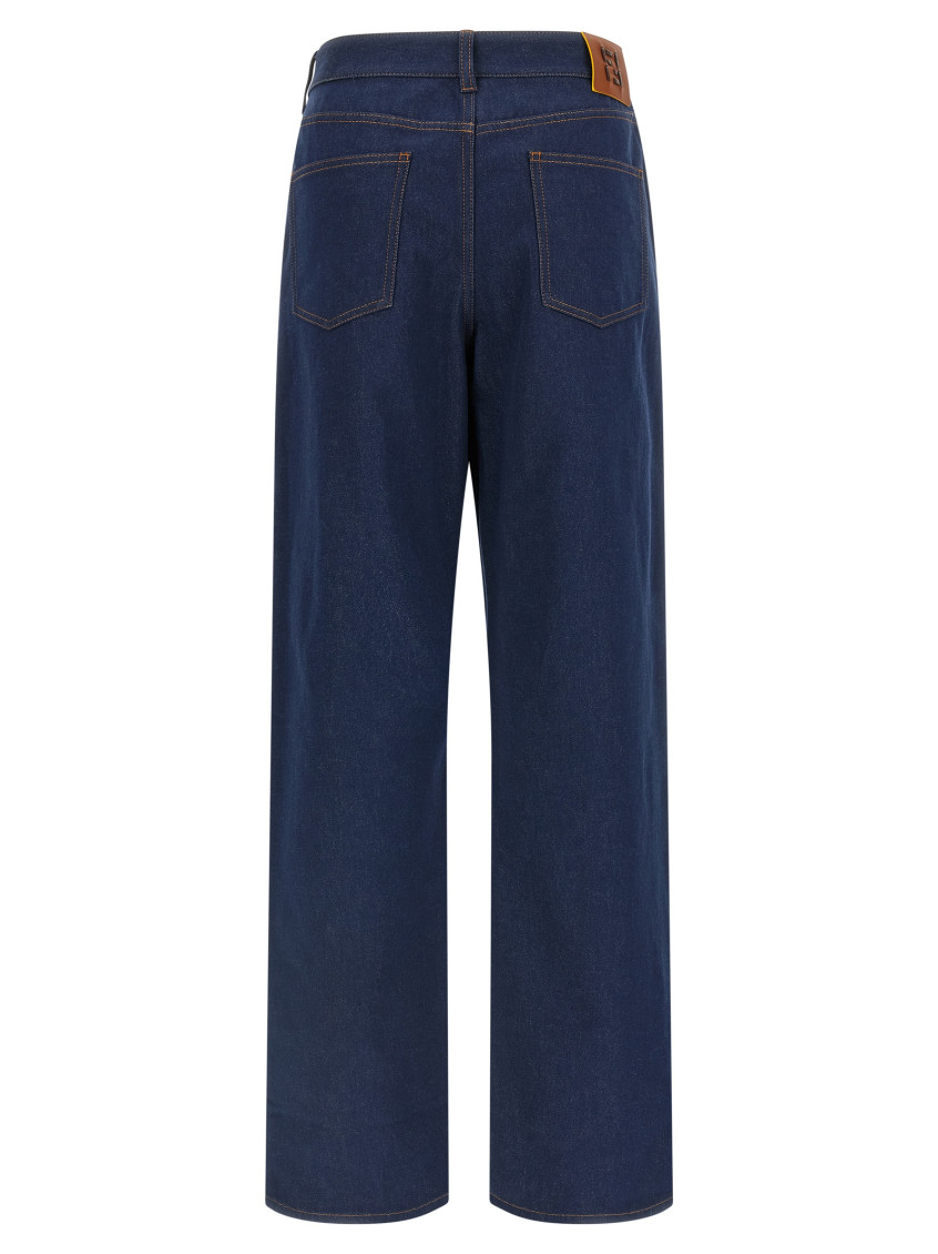 Fendi - denim jeans wide leg turn up cuff