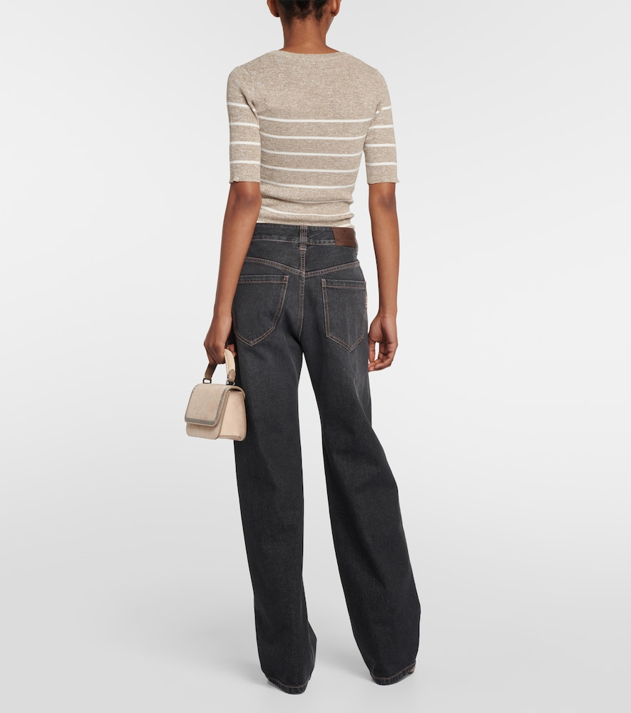 Embellished wide-leg jeans