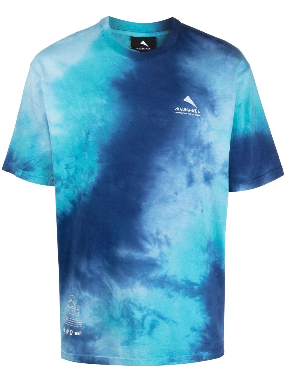 Tie-dye print logo T-shirt - Blue
