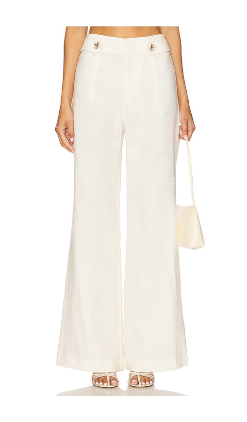 HEVRON Carlin Pant in Ivory. 10. Also