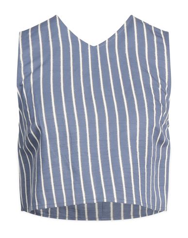 Woman Top Pastel blue Size 6 Viscose, Polyester, Metal