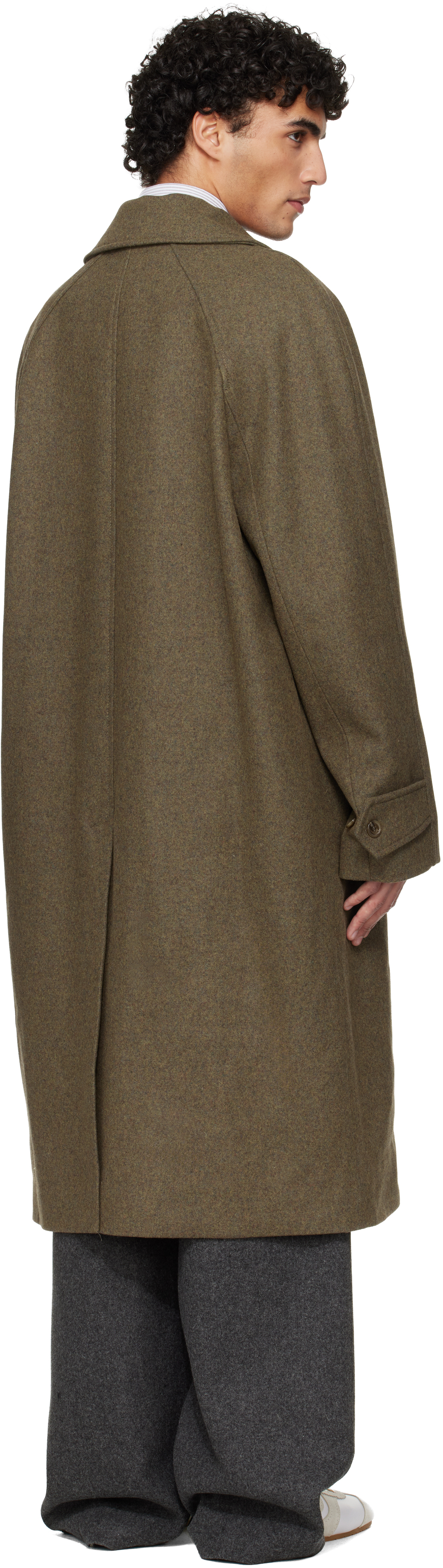 Khaki Raglan Sleeve Coat