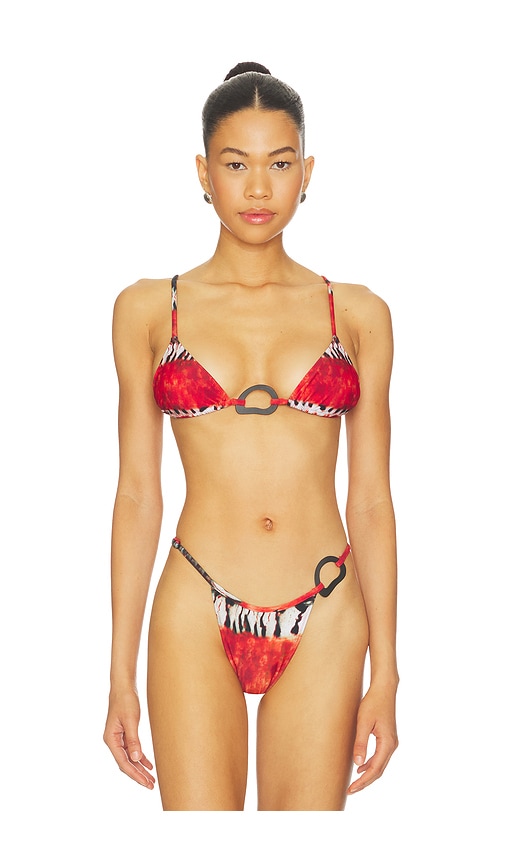 Tropic of C Shell Equator Bikini Top in Red. - S also in XS