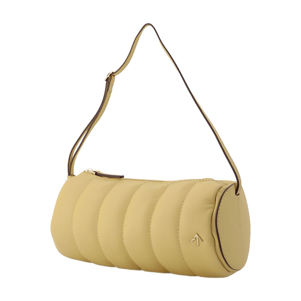 Borsa per cilindro imbottito in pelle crema