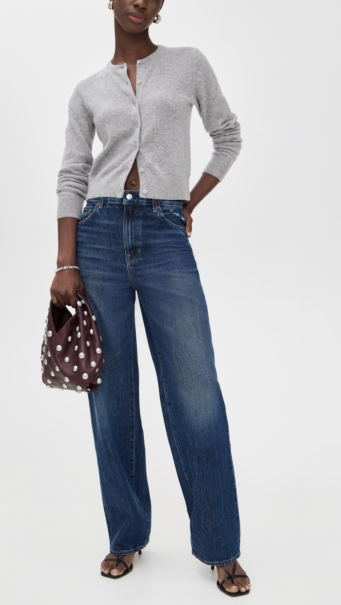 A. L.C. The 747 Relaxed Wide Jeans Dark Classic Blue