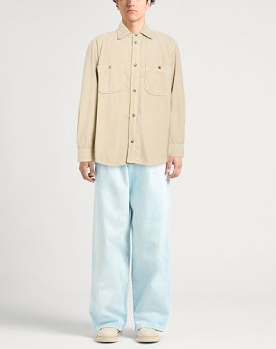 Man Shirt Beige Size L Cotton