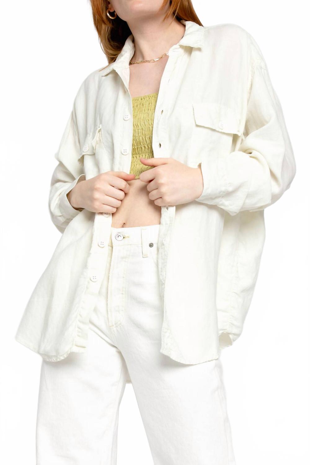 Busy Boyfriend Oversized Shirt In Soft White
