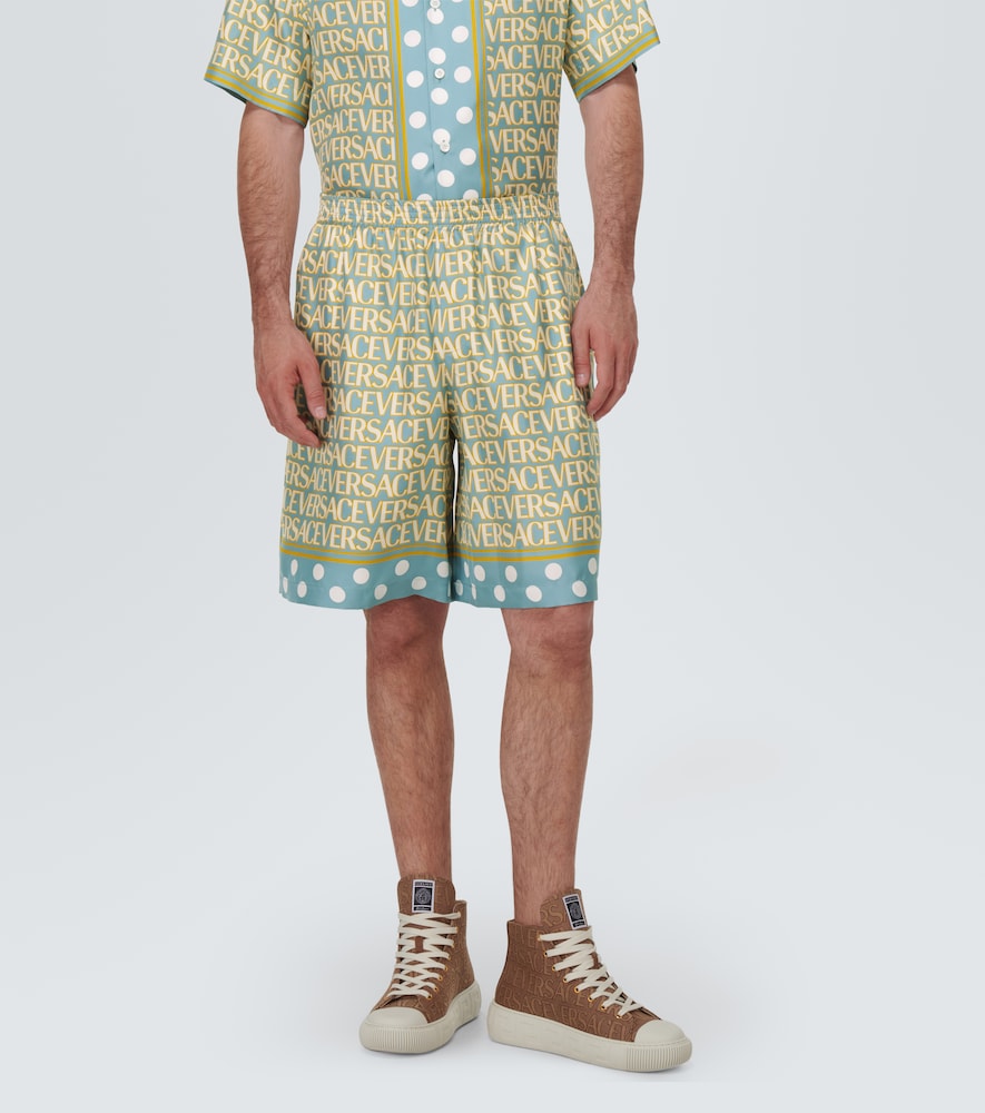 Allover silk shorts