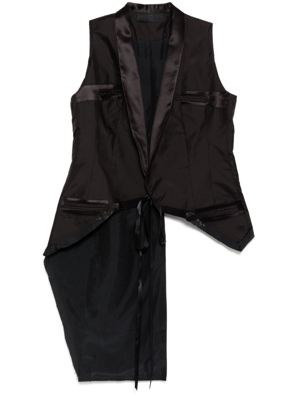 Asymmetric waistcoat - Black