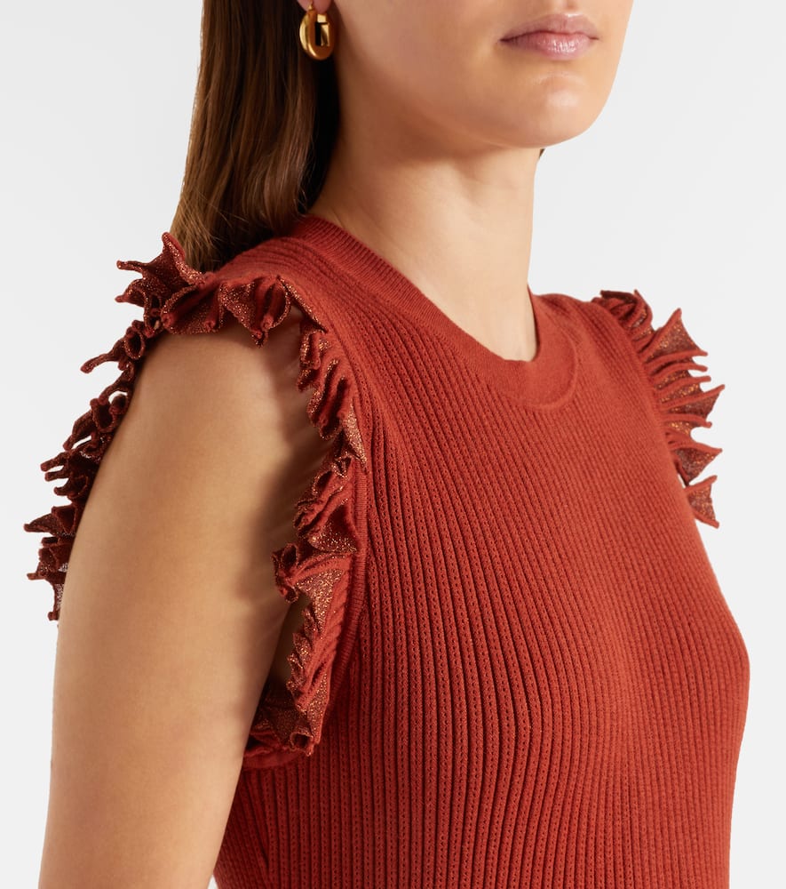 Noelle knitted lamé midi dress