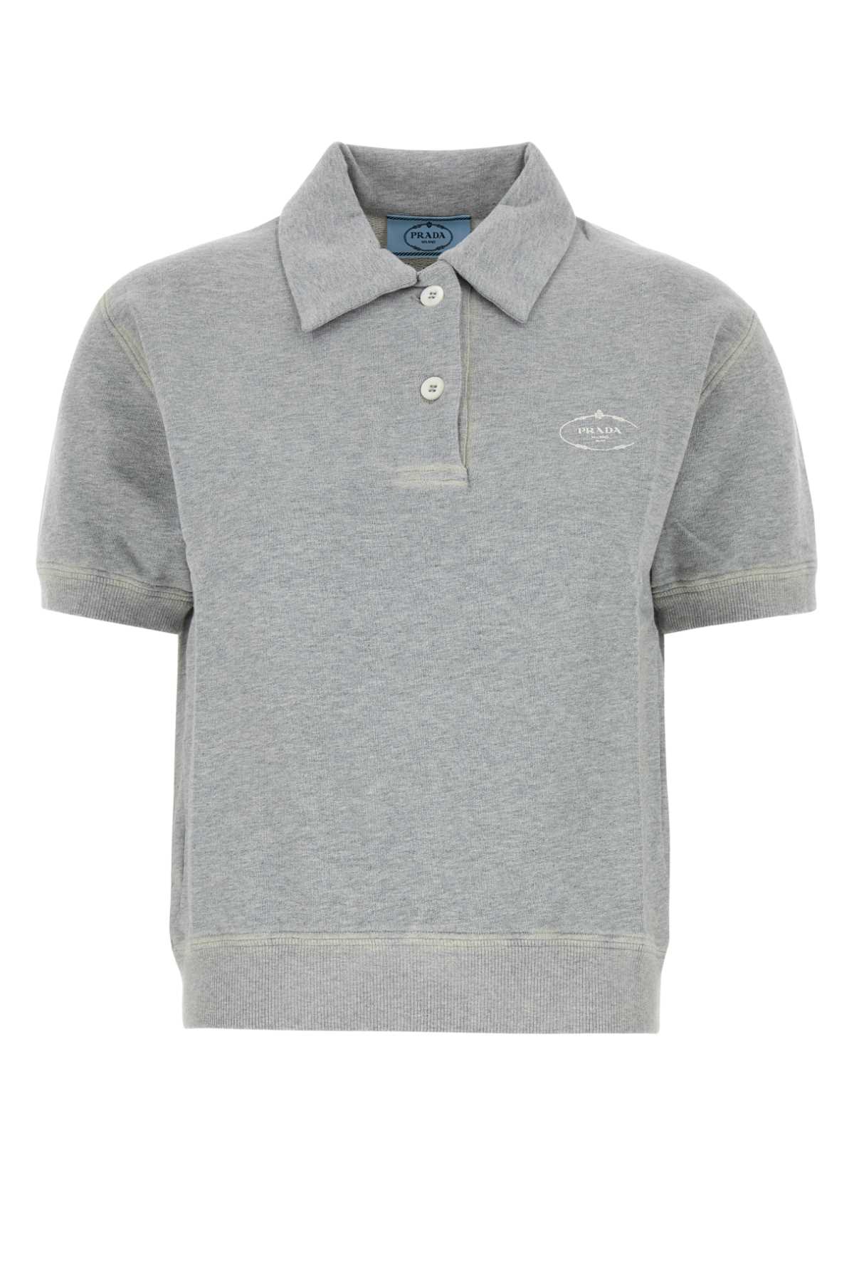 Grey Cotton Polo Shirt