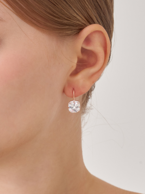 Bold White Square Hoop Earrings C24EB332