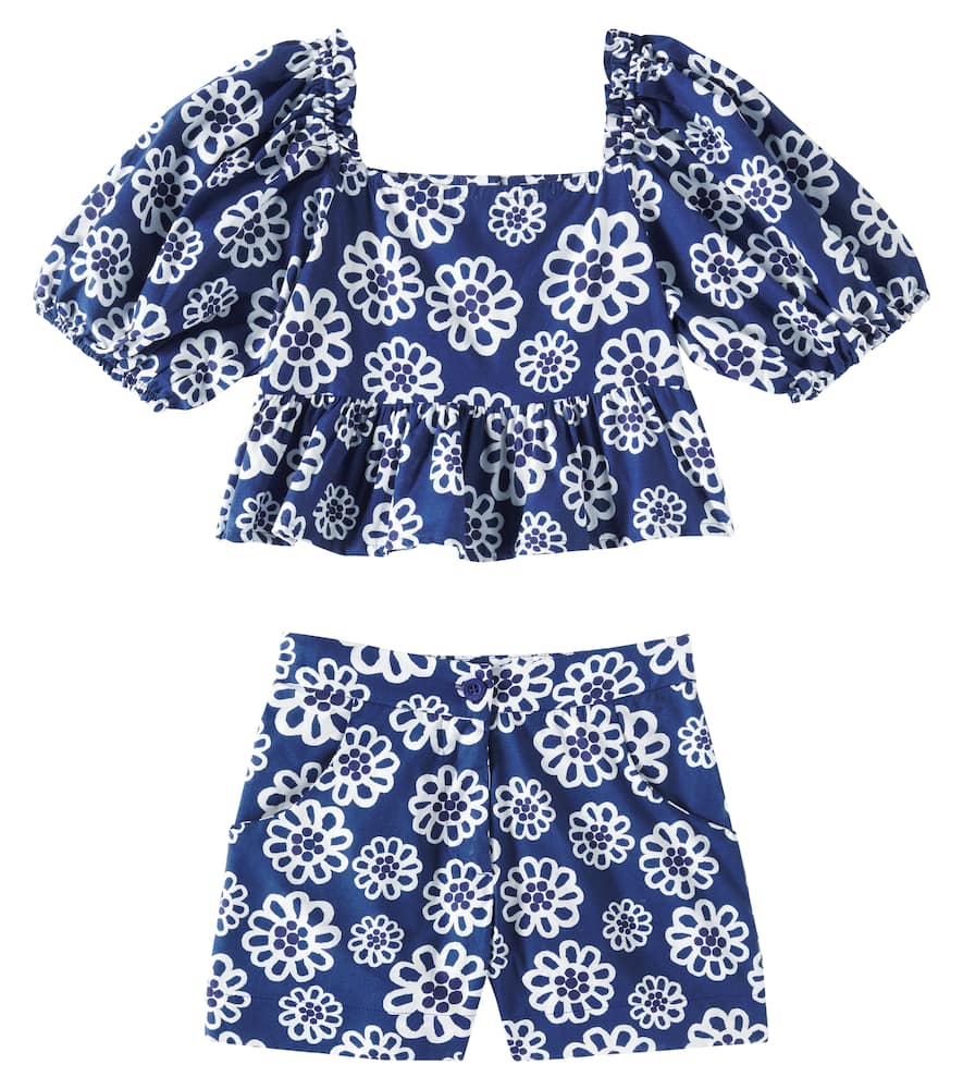 Fábula Floral cotton top and shorts set