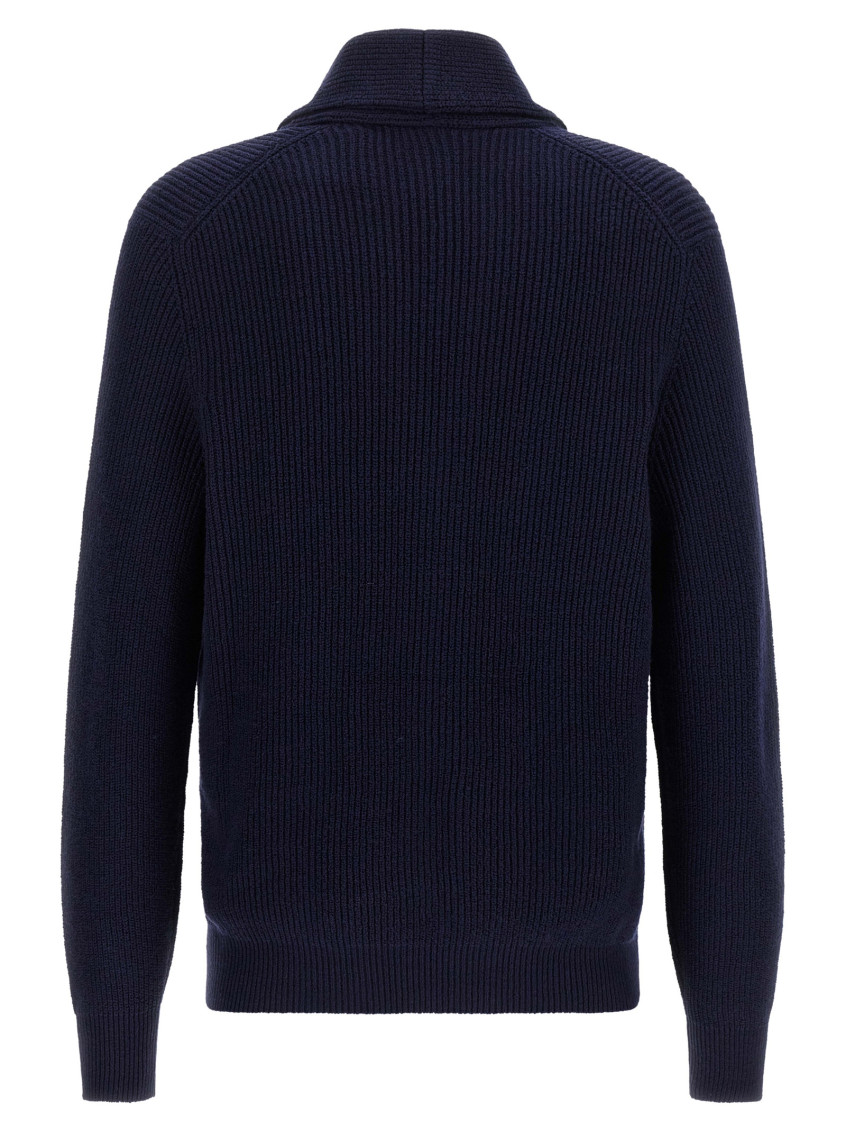 Navy Blue Knitted Cardigan