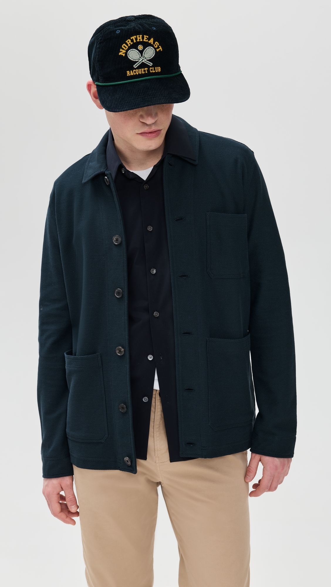 Billy Reid Pique Chore Jacket Carbon Blue