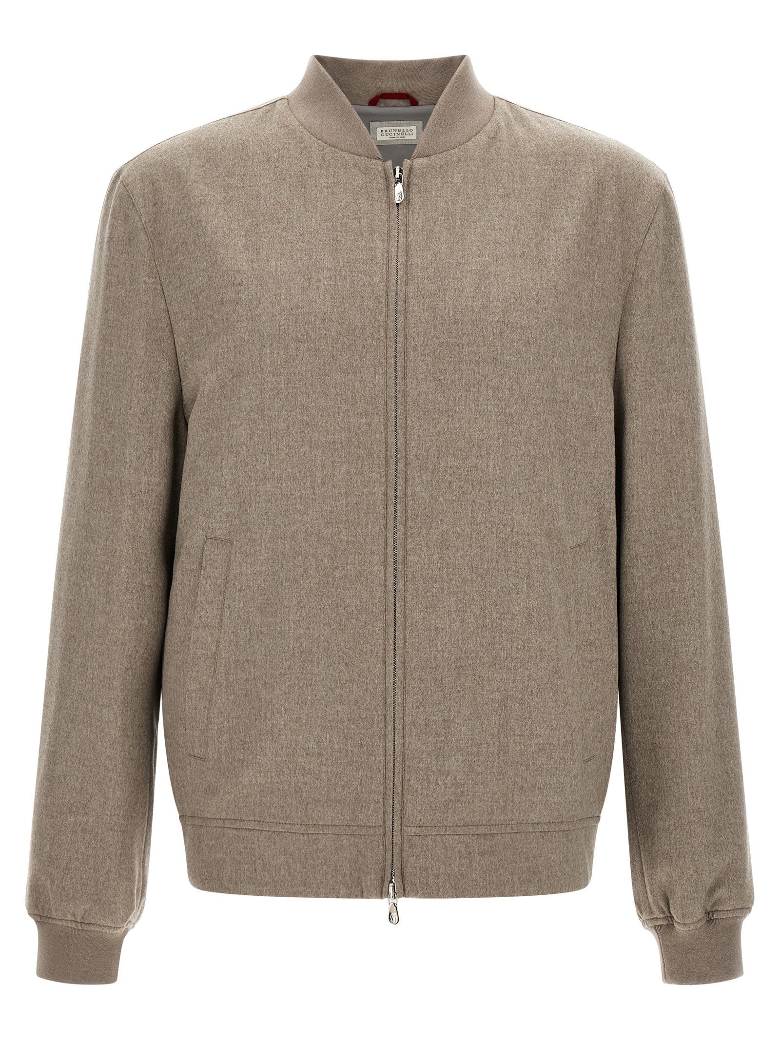 Cashmere Bomber Jacket — Beige