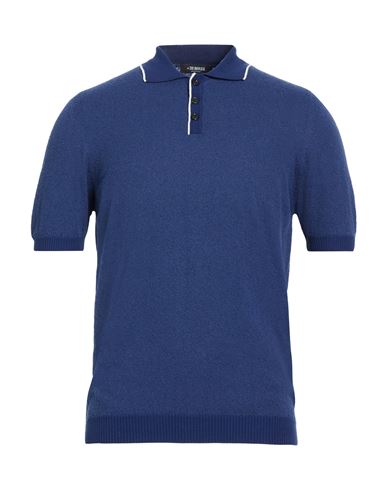 Man Sweater Blue Size 40 Cotton, Polyamide
