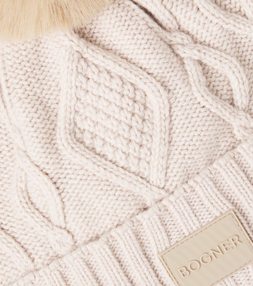 Finja cable-knit logo beanie