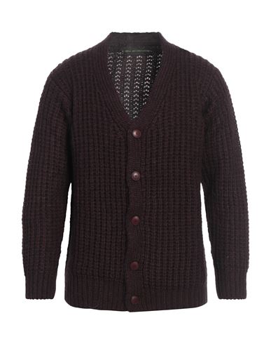Man Cardigan Plum Size XL Acrylic, Mohair wool, Wool