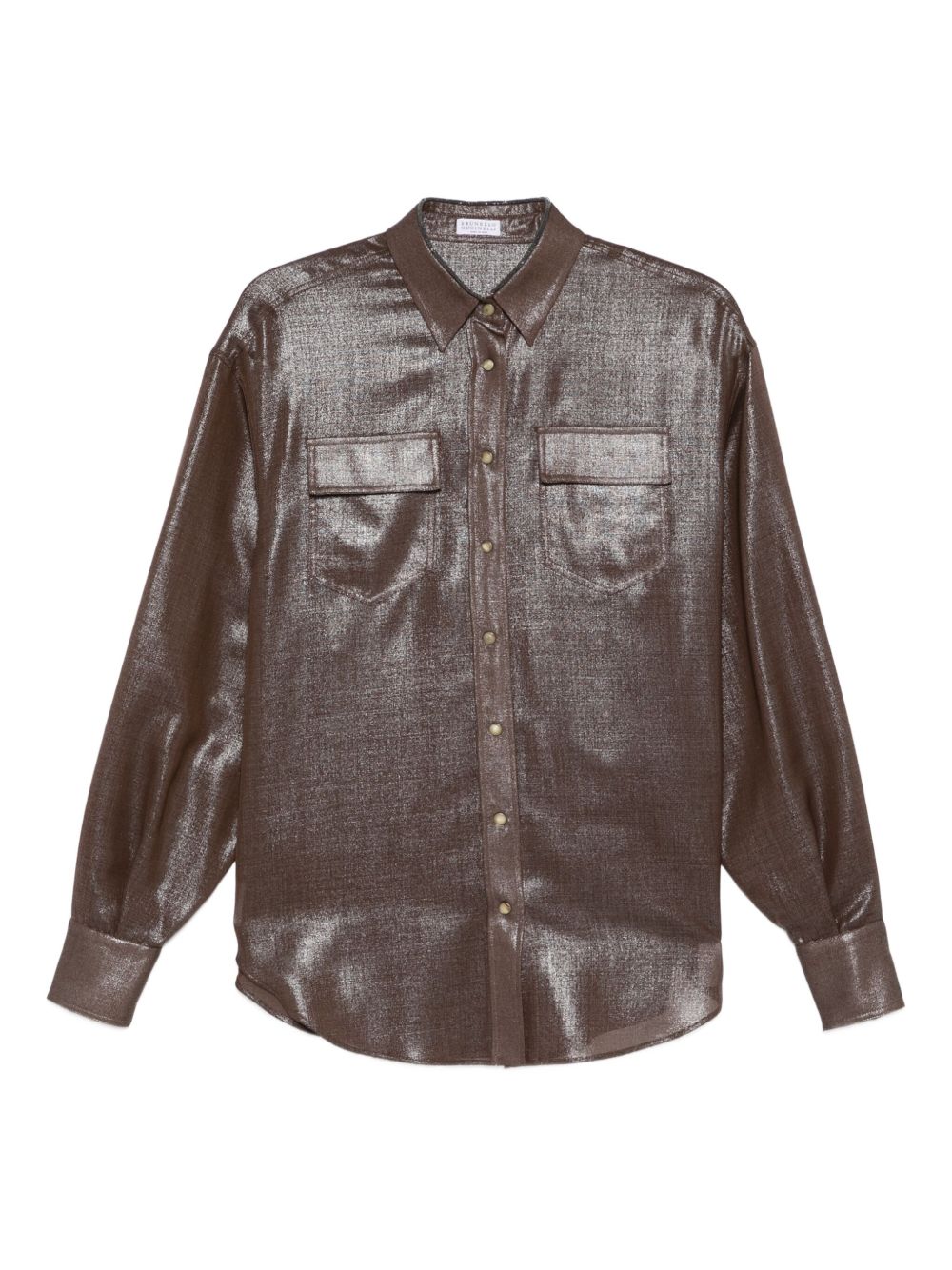 Metallic-finish shirt - Brown