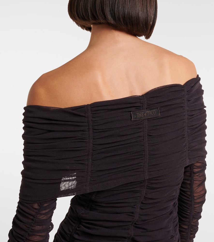 Ruched off-shoulder jersey top