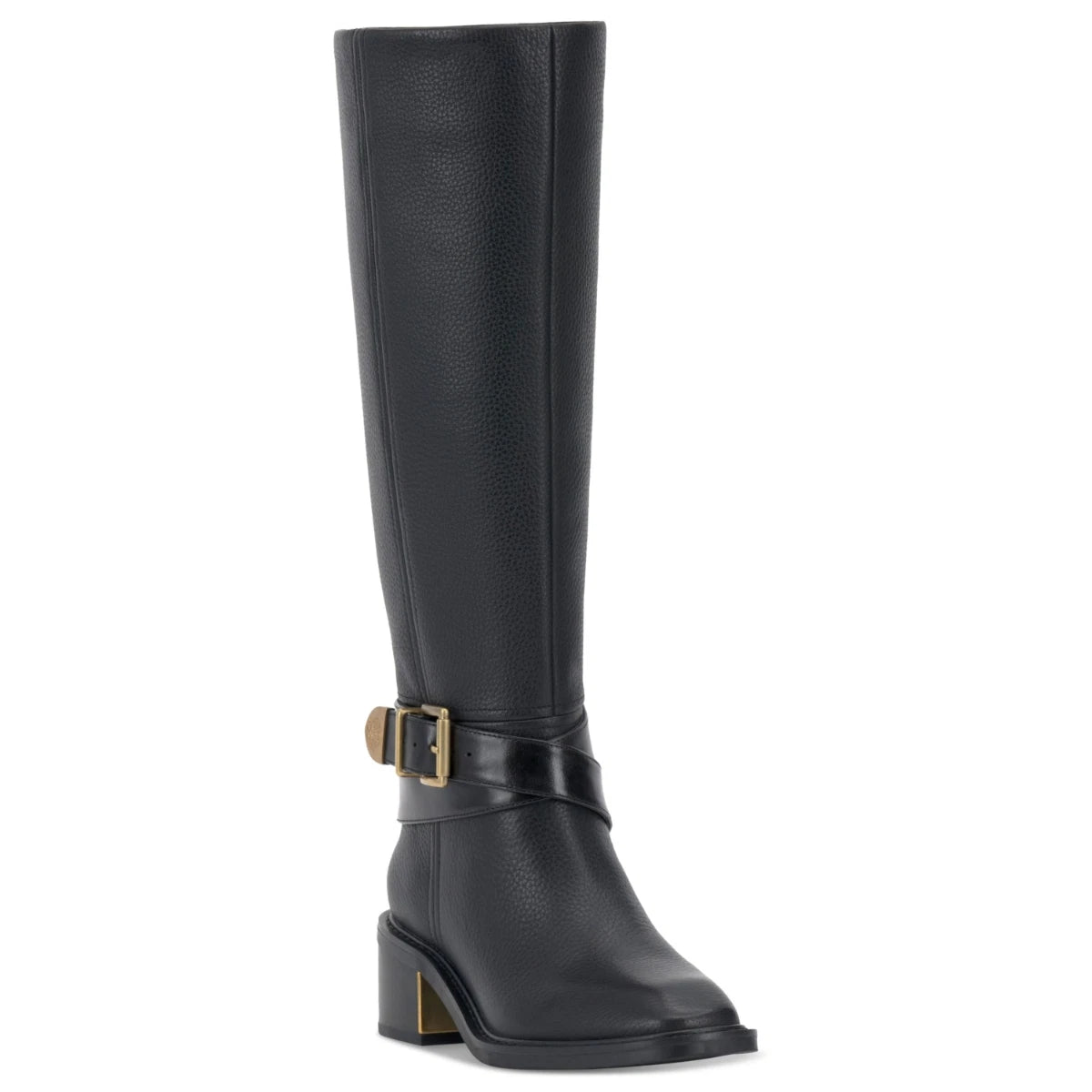 Boots Women's Black Leather Adjustable Strap Knee High ZAP603