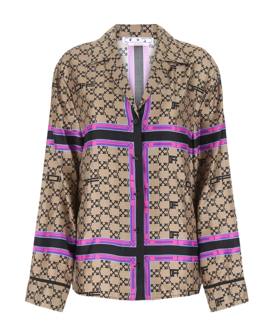 MONOGRAM PAJAMA SHIRT BROWN  BLACK