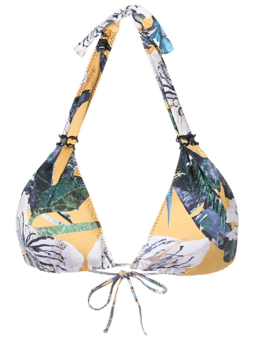 Floral bikini top - Blue