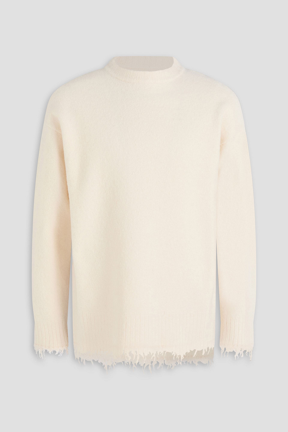 Frayed wool-blend sweater - White - S