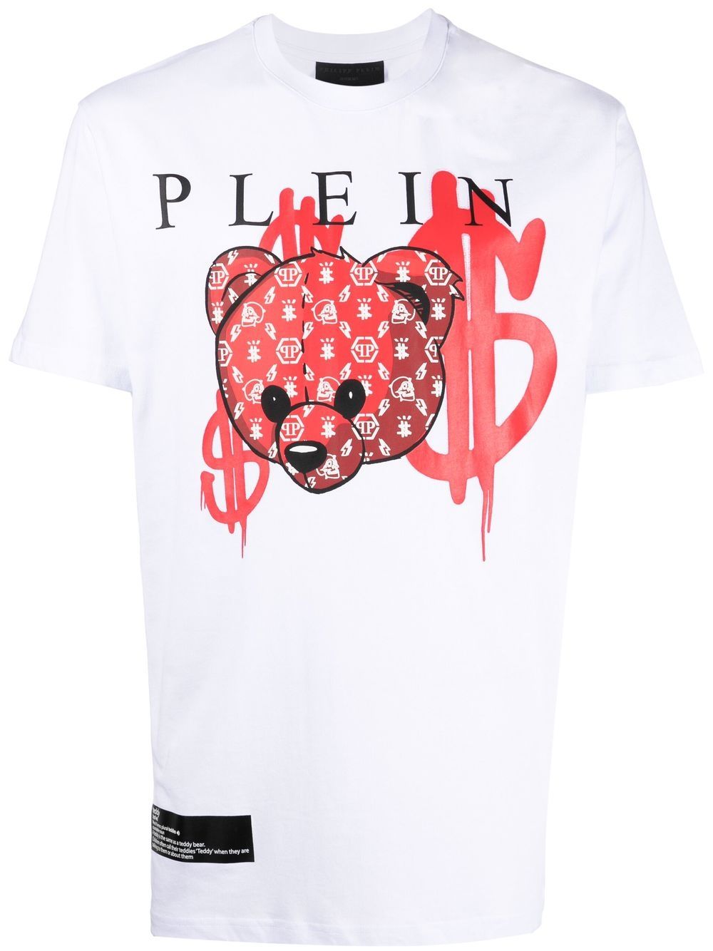 Teddy print cotton T-shirt - White