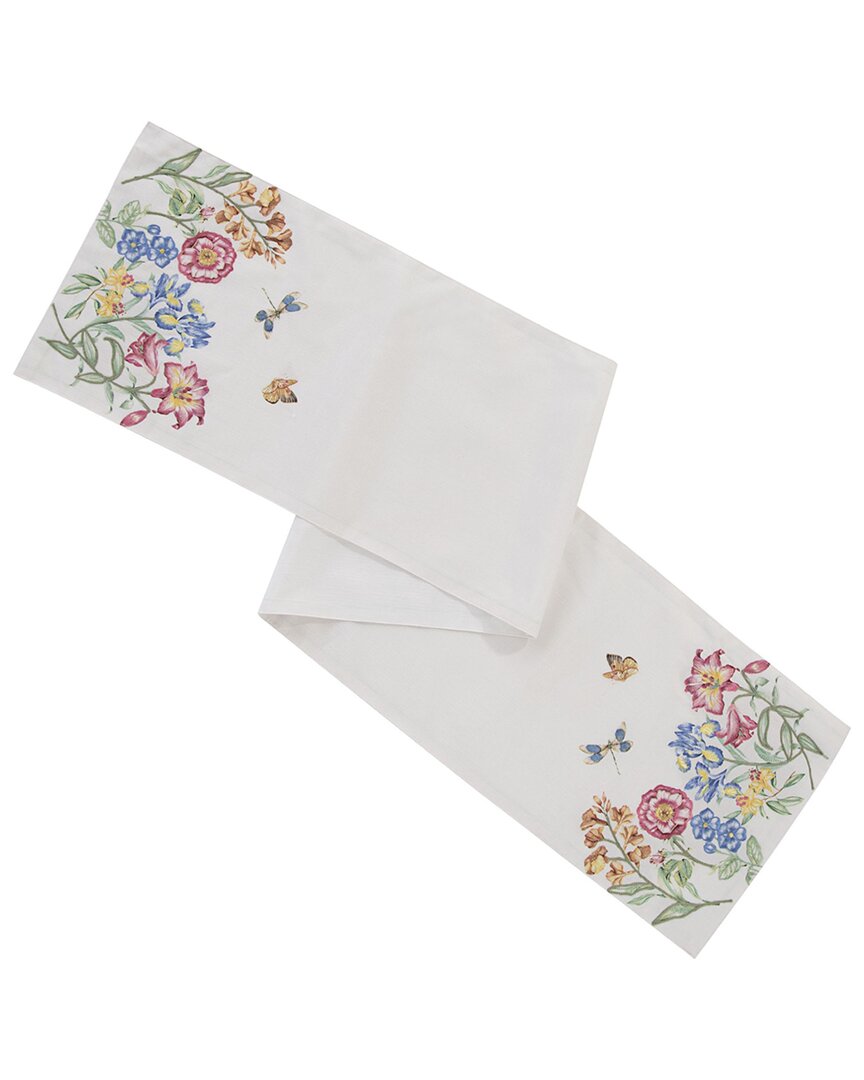 Butterfly Meadow Garden Embroidered Runner