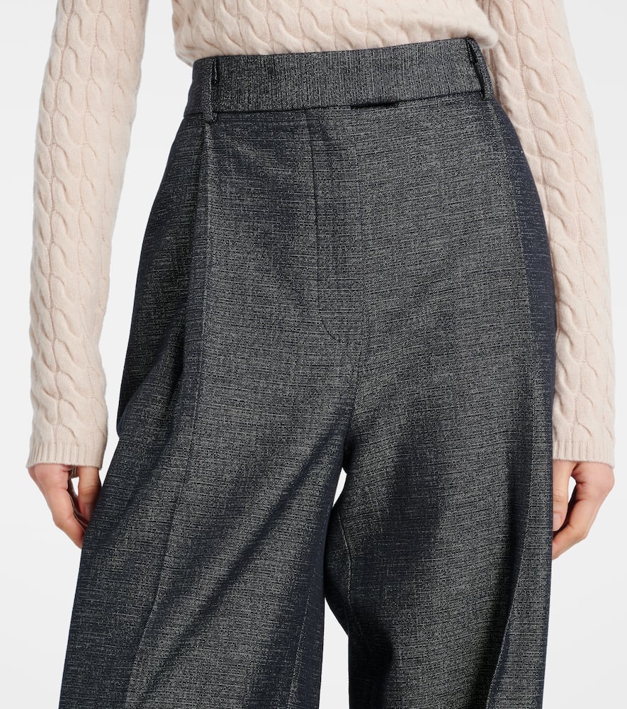Jess cotton and silk wide-leg pants