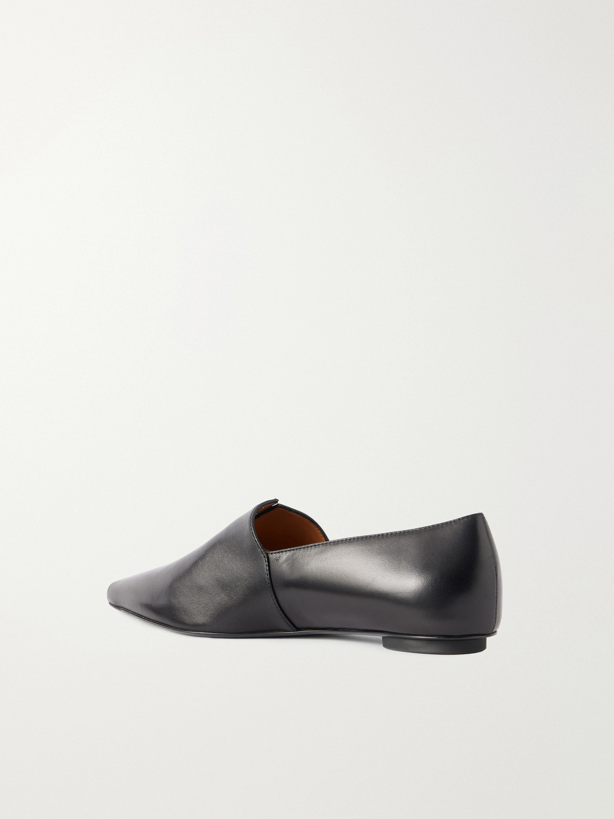 10k Leather Pointed-toe Ballet Flats - Black