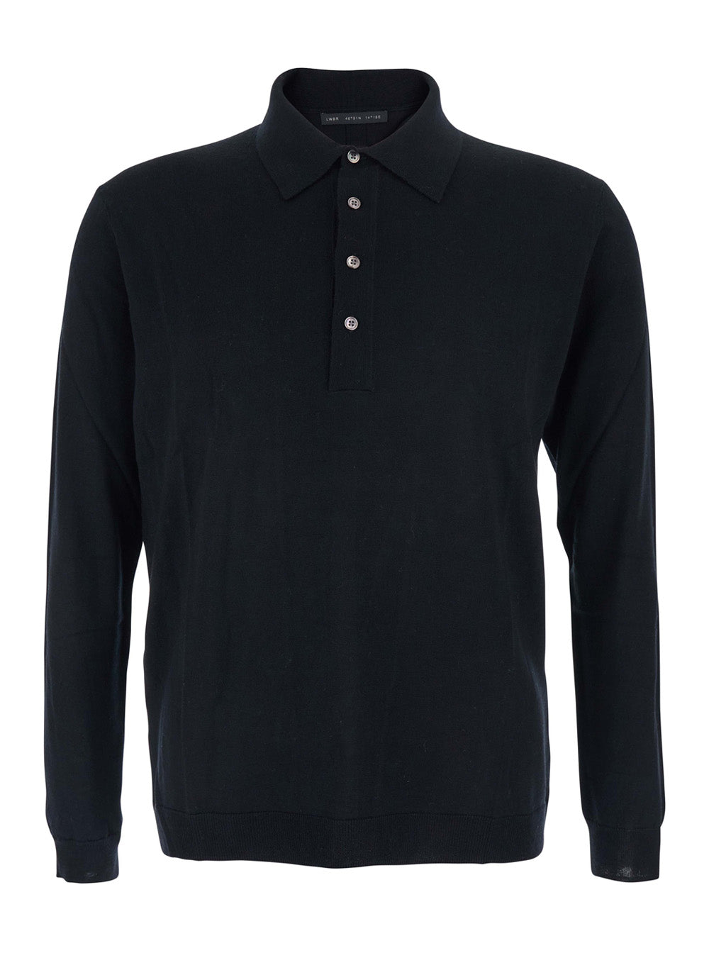 Wool Polo-Collar Sweater — Black