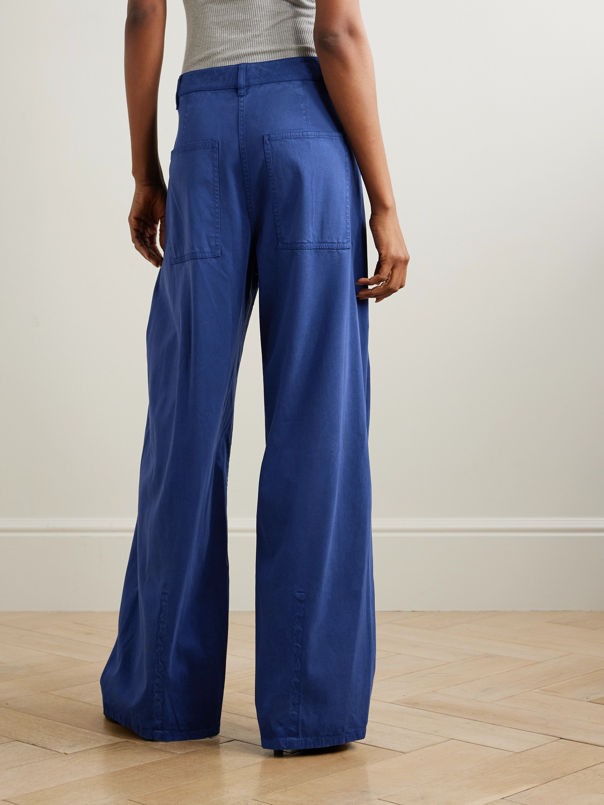Sid Tencel Lyocell-blend Wide-leg Pants - Blue