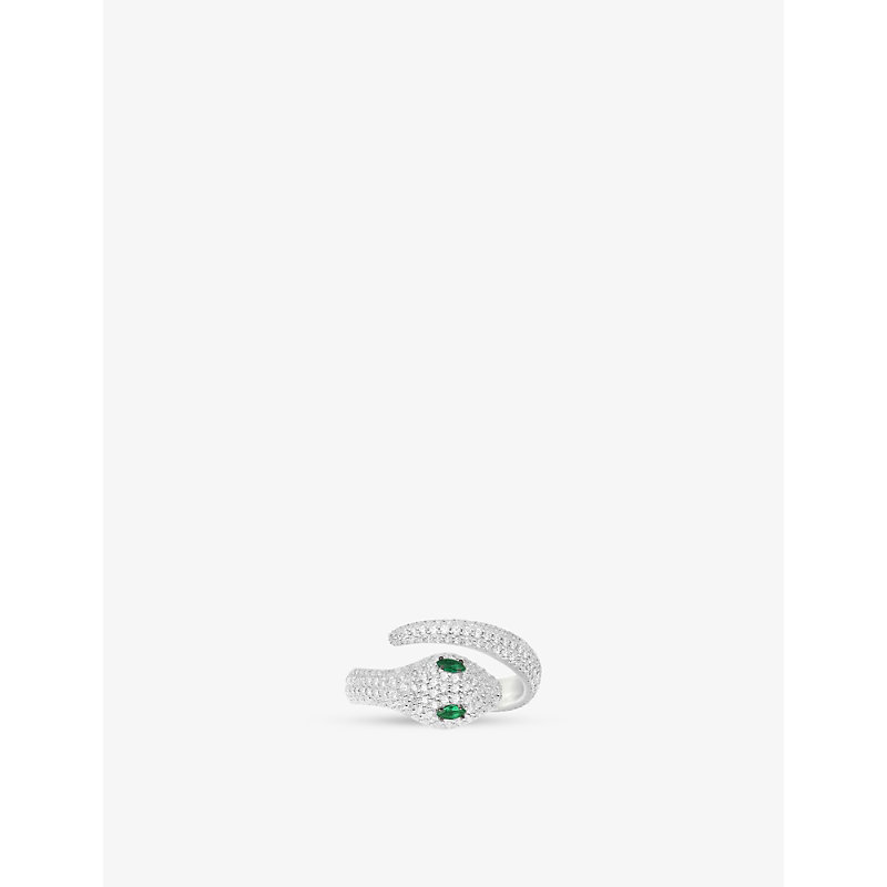 Womens Silver Serpent Sterling-silver and Zirconia Ring N.5