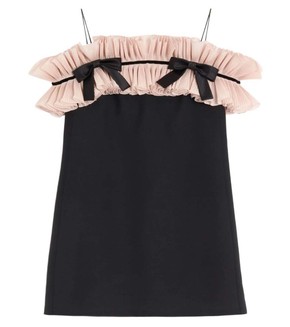 Black Crepe Sleeveless Mini Dress