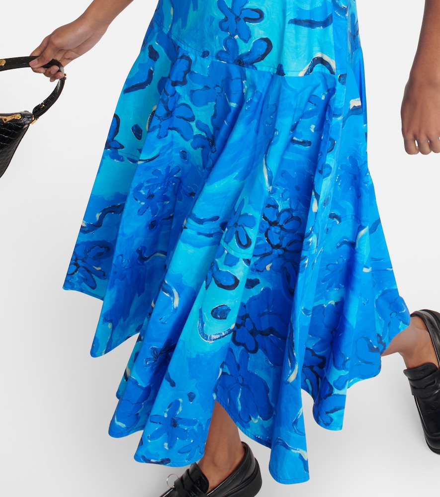 Printed cotton midi dress