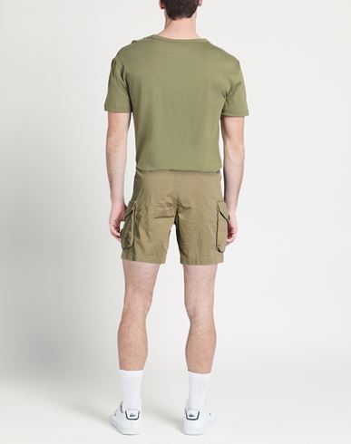 Man Shorts & Bermuda Shorts Military green Size S Cotton, Elastane