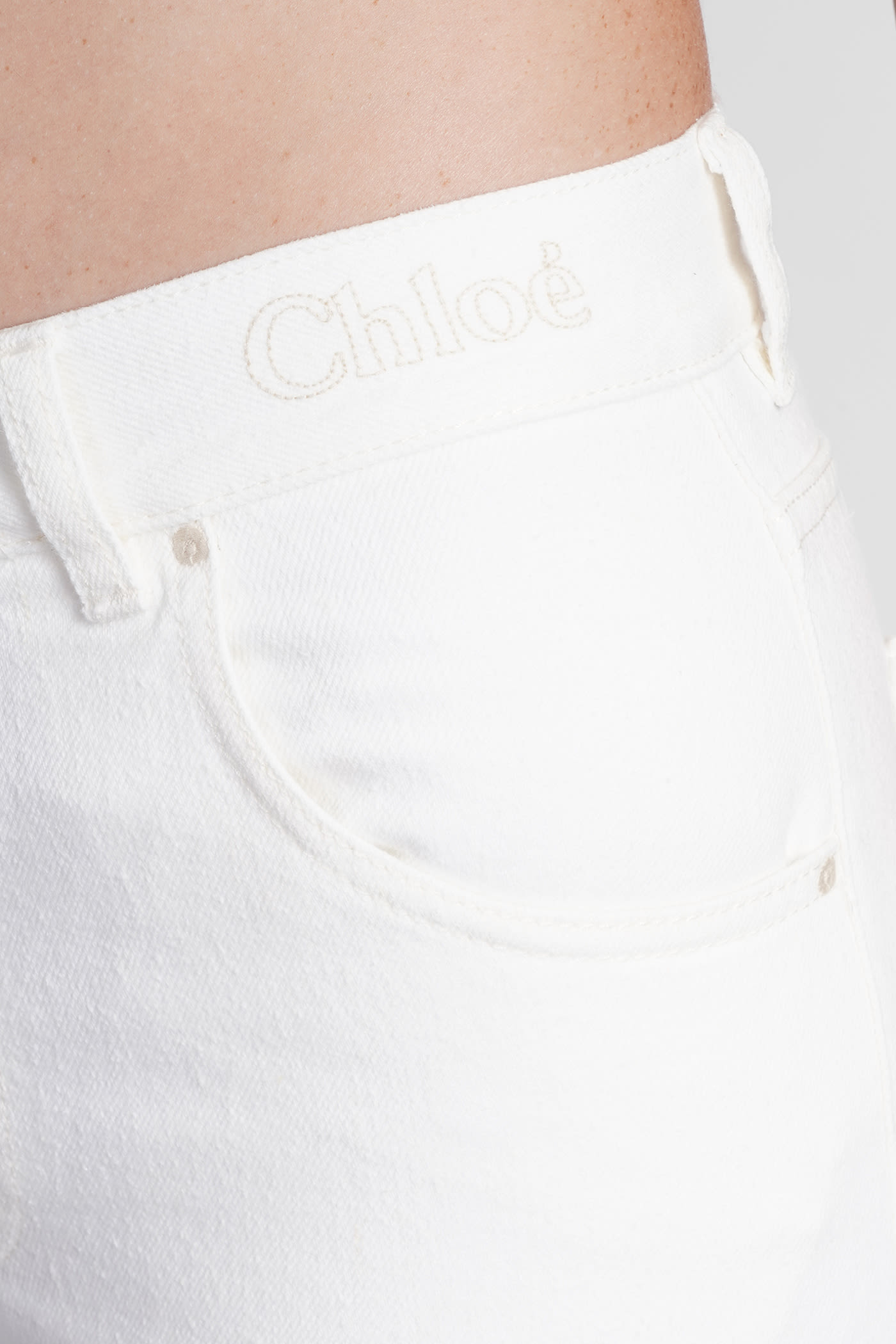 Pants In White Cotton