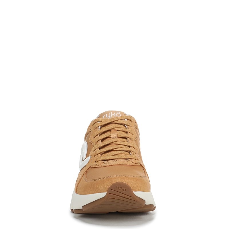 Women's Podflow Retro Walking Sneakers (Yellow Oak Mesh Fabric)