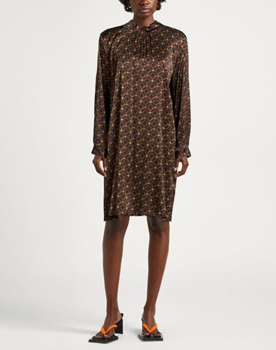Woman Mini dress Brown Size S Viscose, Elastane