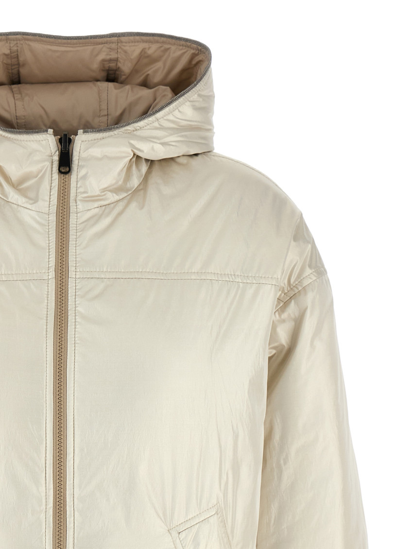 -Laminated Reversible Down Jacket Giacche Beige-Donna