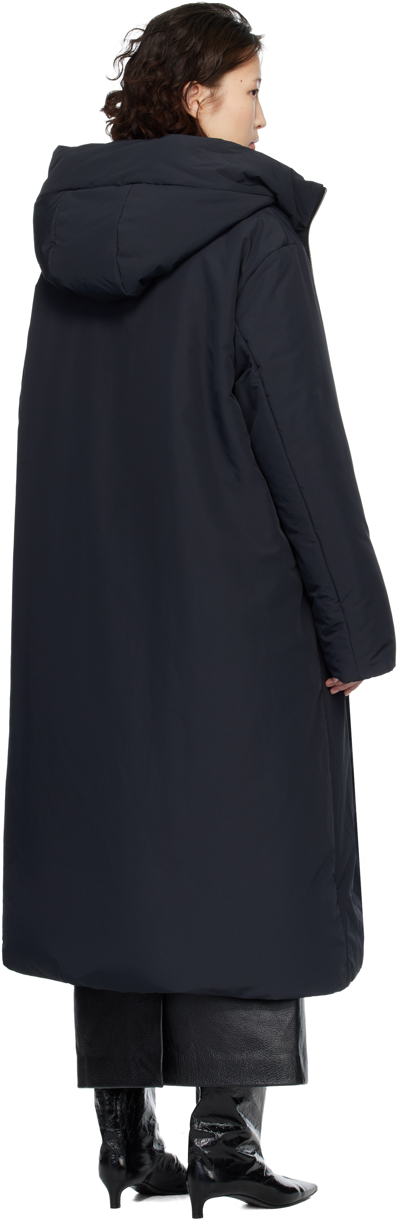 Black Relaxed Fit Long Down Coat