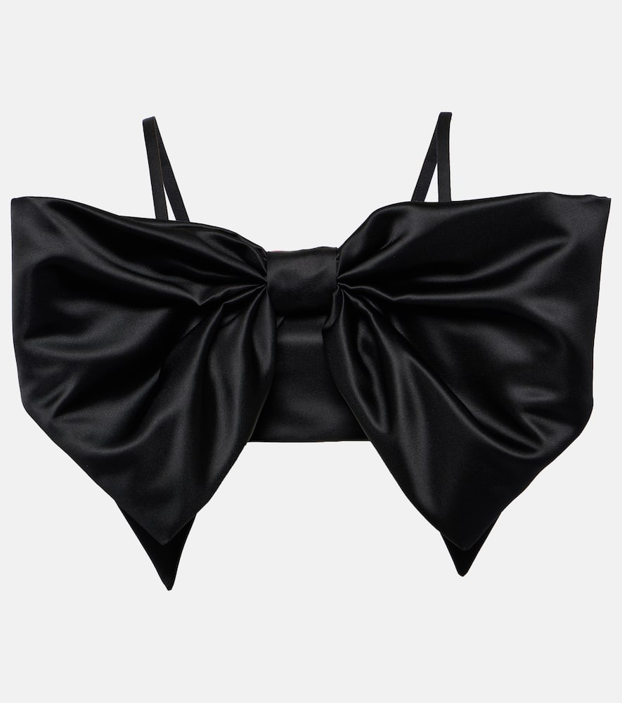 Duchess bow-detail satin bralette