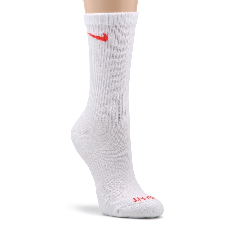 Men's 6 Pack Large Everyday Plus Cushion Crew Socks (White/Multi)