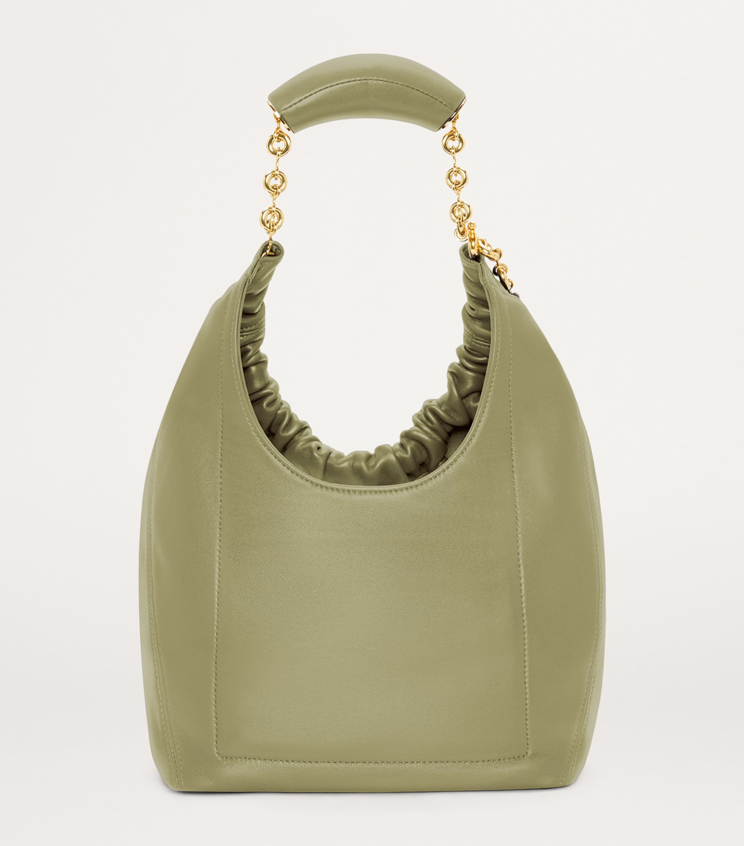 Small Leather Squeeze Top-Handle Bag