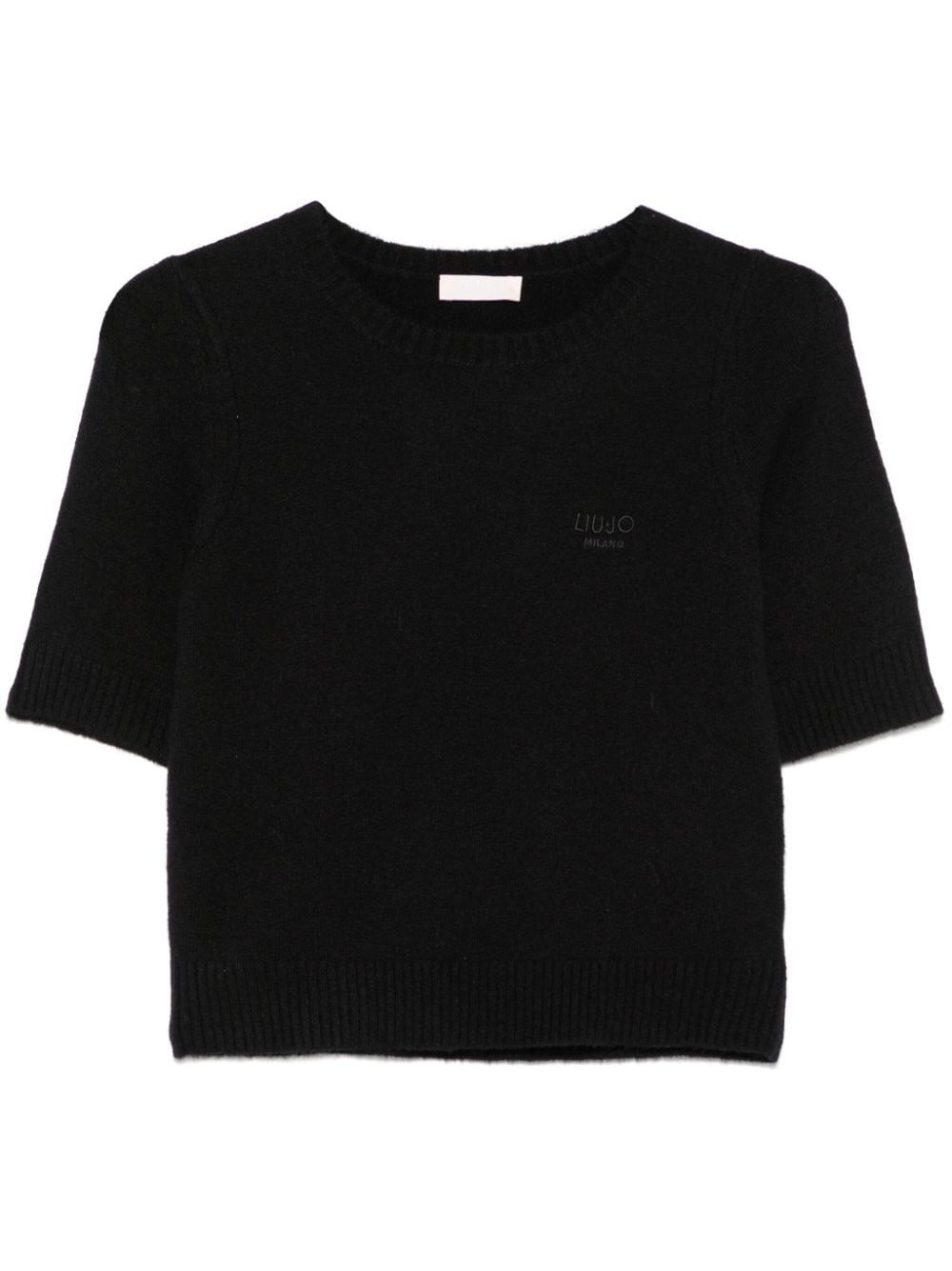 Embroidered-logo T-shirt - Black