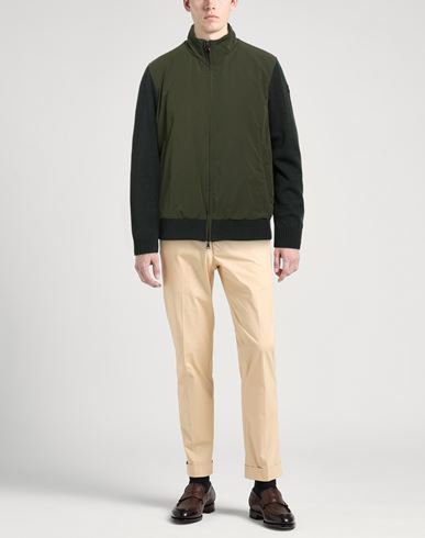 Man Jacket Military green Size L Virgin Wool, Polyester, Elastane